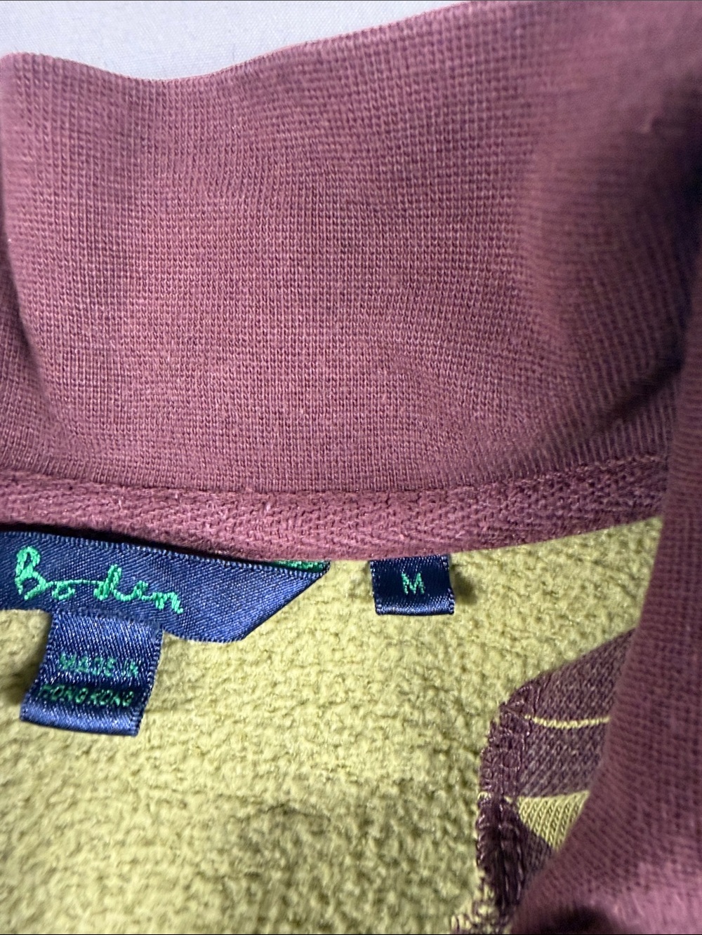 Boden Olive & Brown Floral Full Zip Sweatshirt Jacket. M - Picture 5 of 13